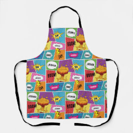 Farbiges Comic Personalisierter Name Pop Art Schürze