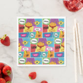 Farbiges Comic Personalisierter Name Pop Art Serviette (Beispiel)