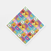 Farbiges Comic Personalisierter Name Pop Art Serviette (Ecke)