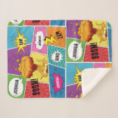 Farbiges Comic Personalisierter Name Pop Art Sherpadecke (Vorderseite (Horizontal))