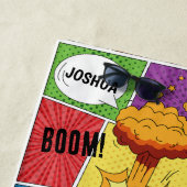 Farbiges Comic Personalisierter Name Pop Art Strandtuch (Beispiel)