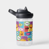 Farbiges Comic Personalisierter Name Pop Art Trinkflasche (rechts)
