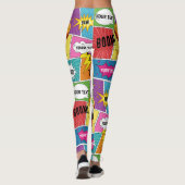 Farbiges Comic Personalisierter Text Pop Art Leggings (Rückseite)