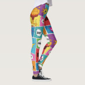 Farbiges Comic Personalisierter Text Pop Art Leggings (Rechts)
