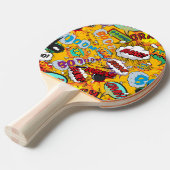 Farbiges Comic Tischtennis Schläger (Vorderseite)