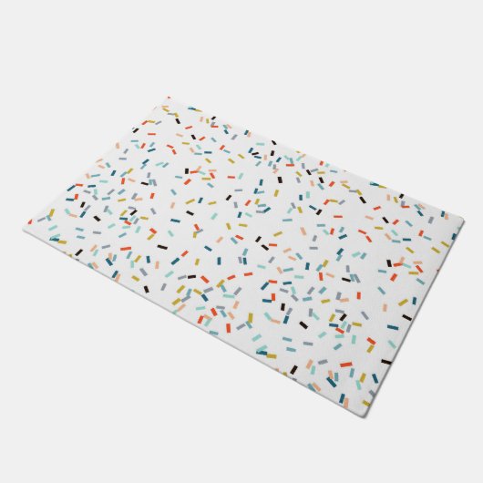 Farbiges Confetti Fall Pattern Fußmatte (Schrägansicht)