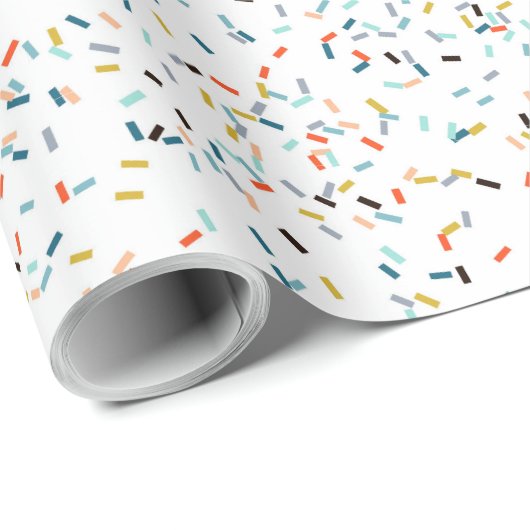 Farbiges Confetti Fall Pattern Geschenkpapier (Rolleneckpunkt)