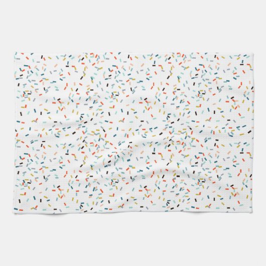 Farbiges Confetti Fall Pattern Geschirrtuch (Horizontal)