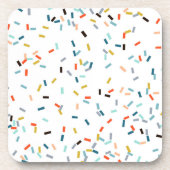 Farbiges Confetti Fall Pattern Getränkeuntersetzer (Vorderseite)
