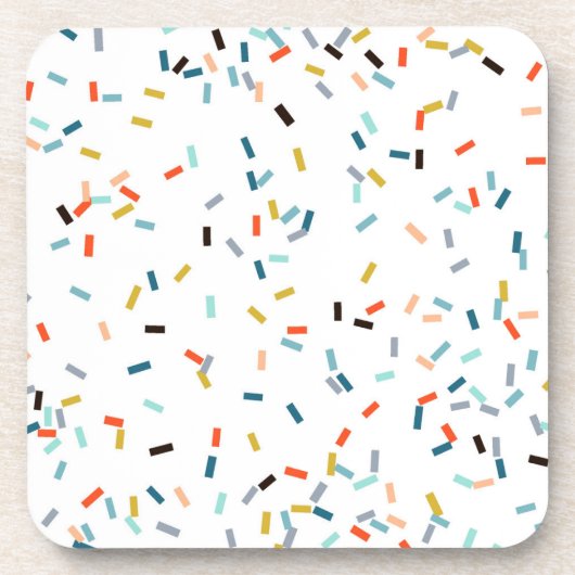 Farbiges Confetti Fall Pattern Getränkeuntersetzer (Vorderseite)