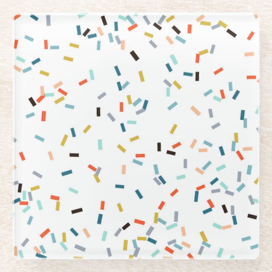 Farbiges Confetti Fall Pattern Glasuntersetzer (Vorderseite)