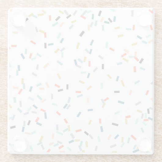 Farbiges Confetti Fall Pattern Glasuntersetzer (Rückseite)