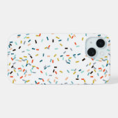 Farbiges Confetti Fall Pattern iPhone 15 Hülle (Rückseite (Horizontal))