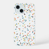 Farbiges Confetti Fall Pattern iPhone 15 Hülle (Rückseite)