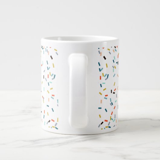 Farbiges Confetti Fall Pattern Jumbo-Tasse (Rückseite)