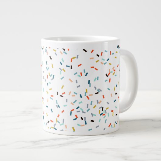 Farbiges Confetti Fall Pattern Jumbo-Tasse (Vorderseite Rechts)