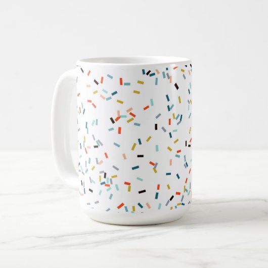 Farbiges Confetti Fall Pattern Kaffeetasse (Vorderseite Links)