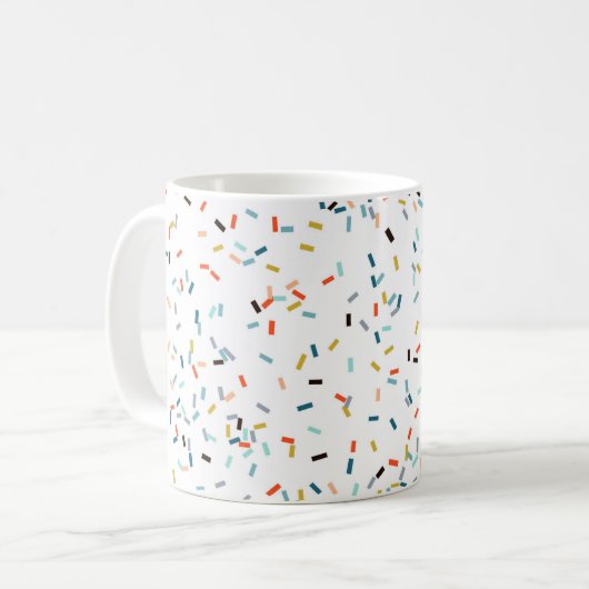 Farbiges Confetti Fall Pattern Kaffeetasse (Vorderseite Links)