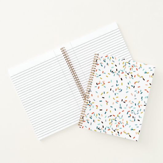 Farbiges Confetti Fall Pattern Notizblock (Innenseite)
