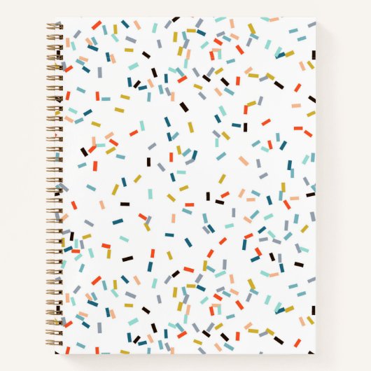 Farbiges Confetti Fall Pattern Notizblock (Vorderseite)