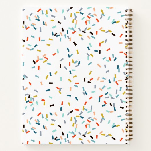 Farbiges Confetti Fall Pattern Notizblock (Rückseite)
