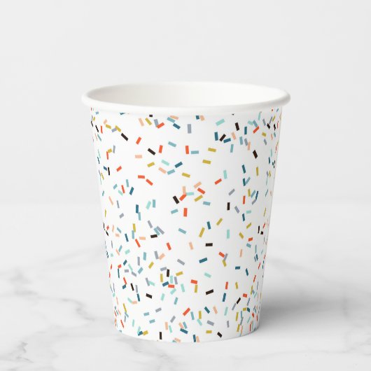 Farbiges Confetti Fall Pattern Pappbecher (Rückseite)