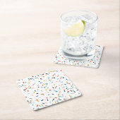 Farbiges Confetti Fall Pattern Rechteckiger Pappuntersetzer (Vor Ort)