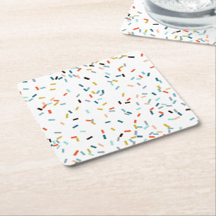 Farbiges Confetti Fall Pattern Rechteckiger Pappuntersetzer