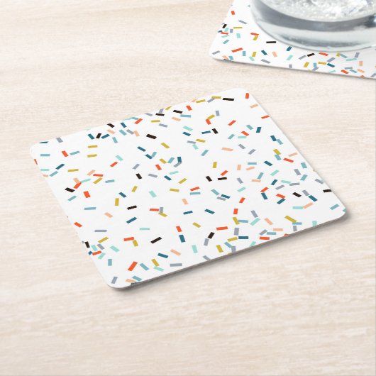 Farbiges Confetti Fall Pattern Rechteckiger Pappuntersetzer (angewinkelt)