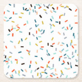 Farbiges Confetti Fall Pattern Rechteckiger Pappuntersetzer (Vorderseite)