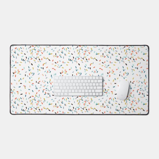 Farbiges Confetti Fall Pattern Schreibtischunterlage (Tastatur & Maus)