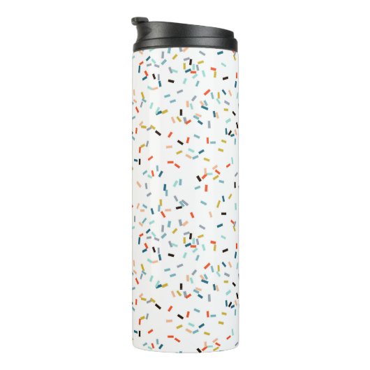 Farbiges Confetti Fall Pattern Thermosbecher (Nach rechts gedreht)