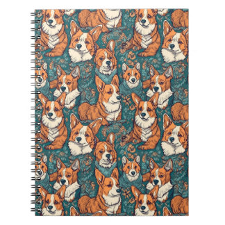 Farbiges Corgi Dog Pattern - Perfekt für die Liebe Notizblock