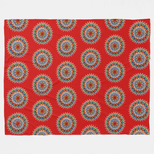 Farbiges Costa Rica Folklore-Design Fleecedecke (Vorderseite (Horizontal))