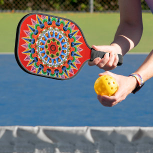 Farbiges Costa Rica Folklore-Design Pickleball Schläger