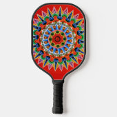 Farbiges Costa Rica Folklore-Design Pickleball Schläger (Rückseite)