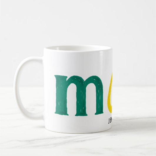 farbiges Crayon Text MAMA Geschenk Kaffeetasse (Links)
