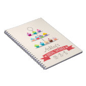 Farbiges Cupcake Tree Brautparty Notizblock (Rechte Seite)