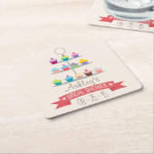 Farbiges Cupcake Tree Brautparty Rechteckiger Pappuntersetzer (angewinkelt)