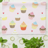 Farbiges Cupcakes-Muster Geschirrtuch (Gefaltet)