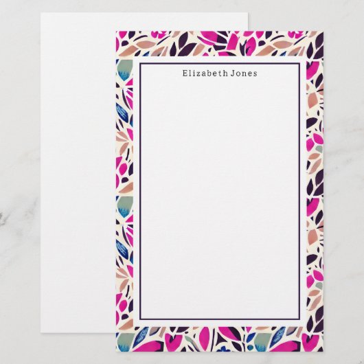 Farbiges Cutouts-Muster Briefpapier (Vorne/Hinten)