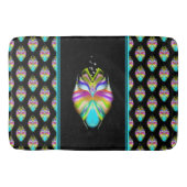 Farbiges Cyan und schwarzes Owl Badematte (Vorderseite)