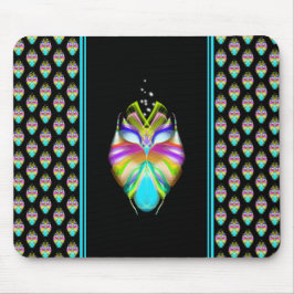 Farbiges Cyan und schwarzes Owl Mousepad