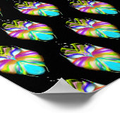 Farbiges Cyan und schwarzes Owl Poster (Ecke)