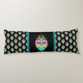 Farbiges Cyan und schwarzes Owl Seitenschläferkissen (Rückseite)