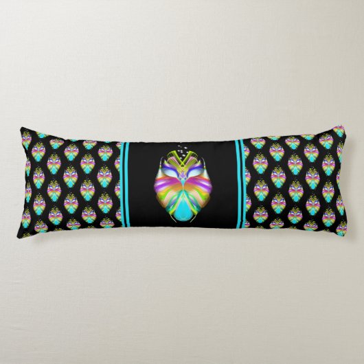 Farbiges Cyan und schwarzes Owl Seitenschläferkissen (Vorderseite)