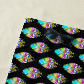 Farbiges Cyan und schwarzes Owl Strandtuch (Beispiel)