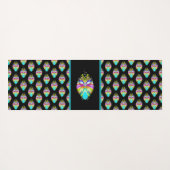 Farbiges Cyan und schwarzes Owl Yogamatte (Rückseite (Horizontal))