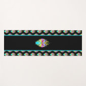 Farbiges Cyan und schwarzes Owl Yogamatte (Vorderseite (Horizontal))