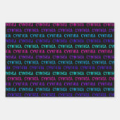 Farbiges Cyberpunk-Namensmuster Geschenkpapier Set (Vorderseite)